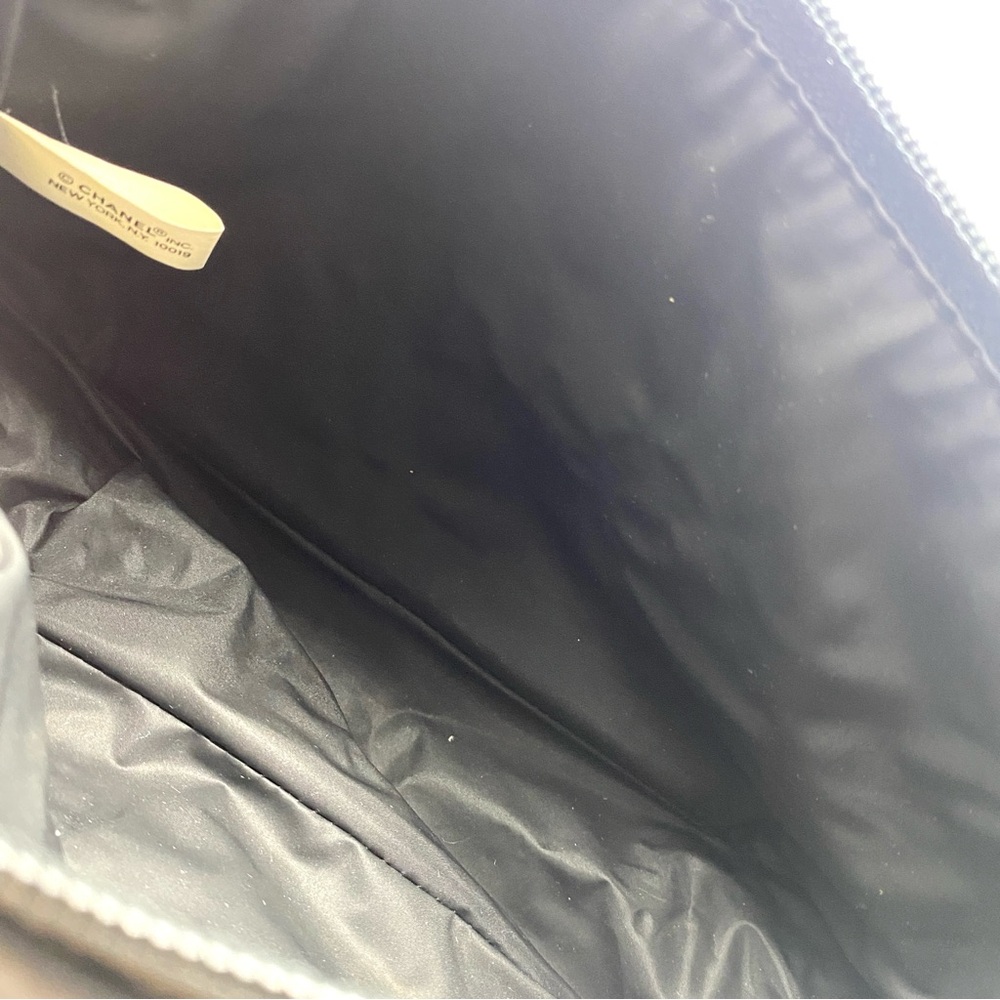 CHANEL Parfums Black and Gold Trim Makeup Cosmetics Toiletry Pouch Bag Small - Picture 4 of 5